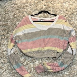 striped off the shoulder sweater